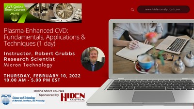 AVS Online Short Course: Plasma-Enhanced CVD: Fundamentals, Applications & Techniques (1 day)