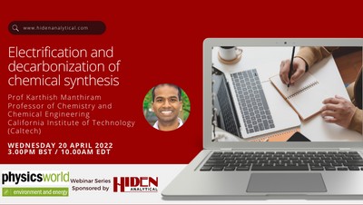 ECS Webinar: Electrification and decarbonization of chemical synthesis