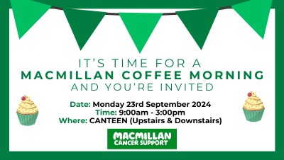 Join Us for the MacMillan Coffee Morning at Hiden Analytical