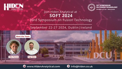 Mike Thomas and Hugo Baker to Represent Hiden Analytical at SOFT 2024