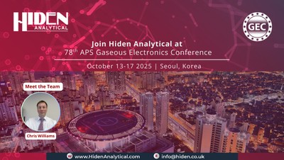Hiden Analytical to Exhibit at the 78th APS Gaseous Electronics Conference 2025 – Advancing Low Temperature Plasma Science and Technology