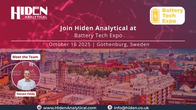 Hiden Analytical at Battery Tech Expo Sweden 2025: Driving Innovation in Energy Storage