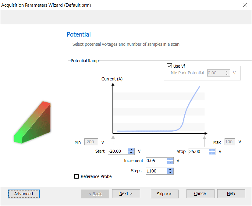 ESPionSoft Software | Acquisition Parameters Wizard