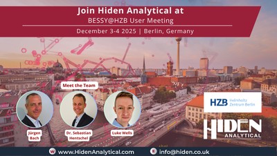 Hiden Analytical to Exhibit at the HZB User Meeting 2025 – Showcasing Advanced Process Analytics for Materials & Energy Research