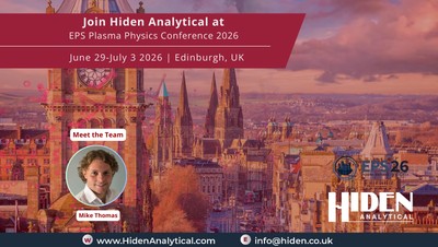 Hiden Analytical to Attend EPS Plasma Physics Conference 2026